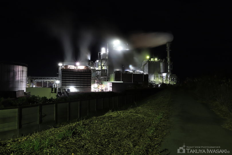 藤原川土手の工場夜景夜景スポット写真（3）