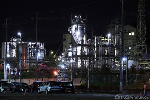 県道48号　磯部駅付近の工場夜景夜景スポット写真（3）class=