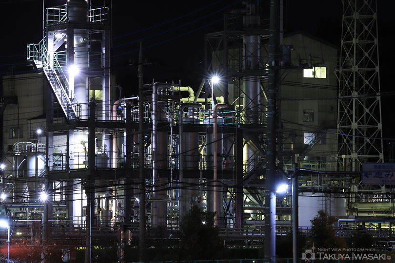 県道48号　磯部駅付近の工場夜景夜景スポット写真（4）